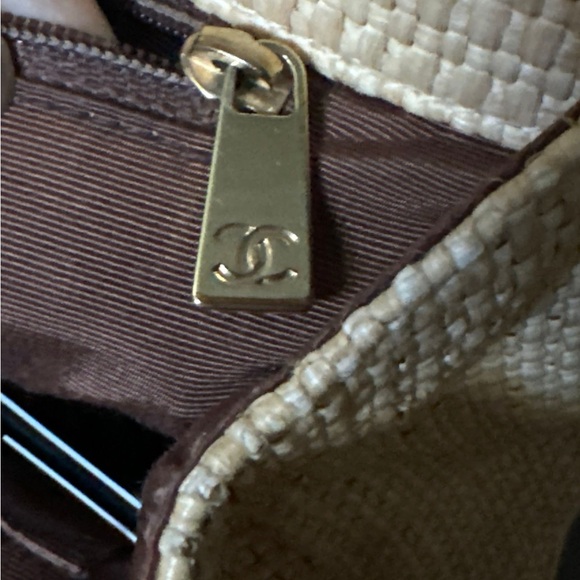 CHANEL bag coco mark tweed Chain wicker shoulder Classic Ltd Ed CC Tote straw - Picture 8 of 16